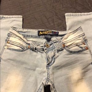 Angel light wash skinny jeans